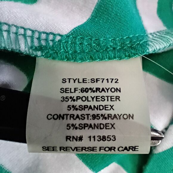 Market Spruce Green and White Striped Chevron Print Maxi Dress Tank Dress M - Picture 5 of 7